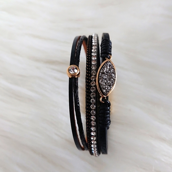 Jewelry - Grey Druzy Layered Bracelet